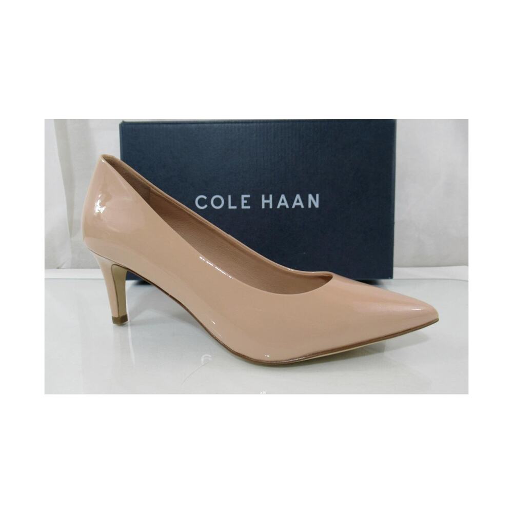 Cole Haan Size 7.5 Vandam Pointed Toe High Heel 65 mm Brush Patent Leather